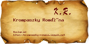 Krompaszky Romána névjegykártya